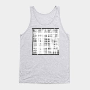 "Infinite Intersections" - White and Gray Grey Line Art Grid Art Lineart Abstract Lines Grid Pattern Artwork Tank Top